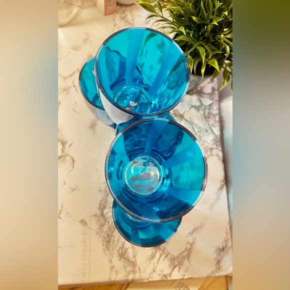 Sigrid Olsen 5 Tumbler set new Acrylic striped blue - Picture 3 of 4